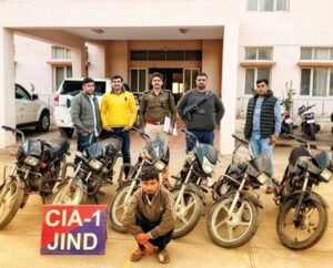 Jind Police: CIA स्टाफ जींद की बड़ी सफलता, शातिर चोर 6 मोटरसाइकिलों सहित गिरफ्तार
