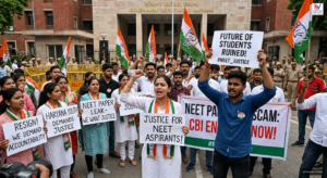 NEET पेपर लीक के खिलाफ यूथ कांग्रेस का प्रदर्शन, 6 जून को CM आवास घेराव