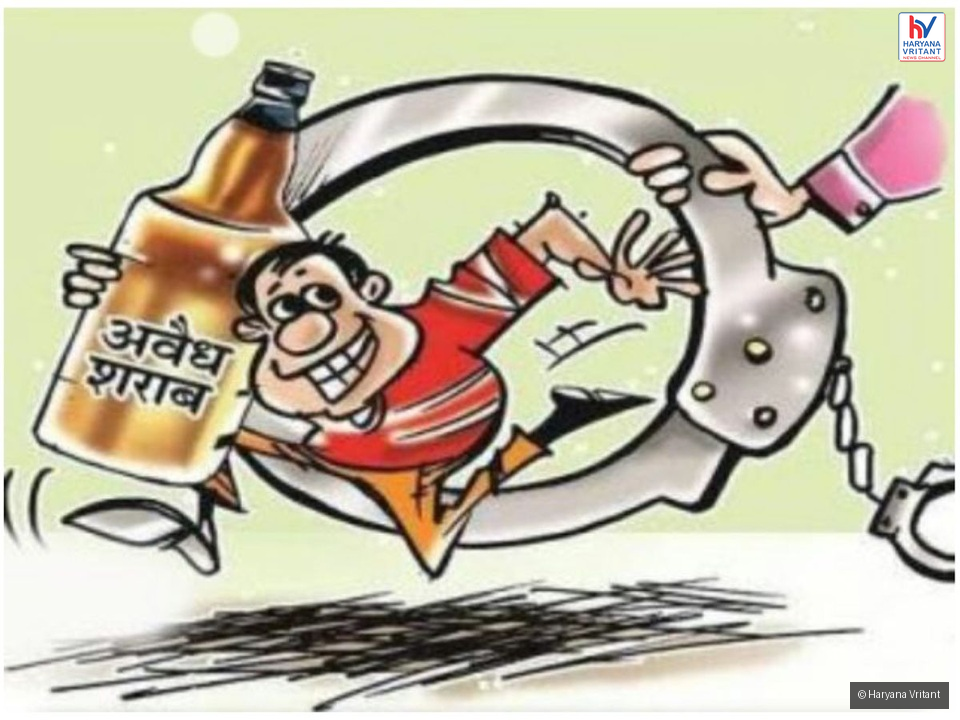 फरीदाबाद: अवैध शराब के ठिकाने पर पुलिस की छापेमारी, बड़ी मात्रा में जब्ती